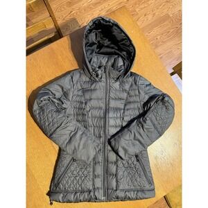 The North Face Womens 600 Fill Goose Down Hooded Puffer Jacket Black M